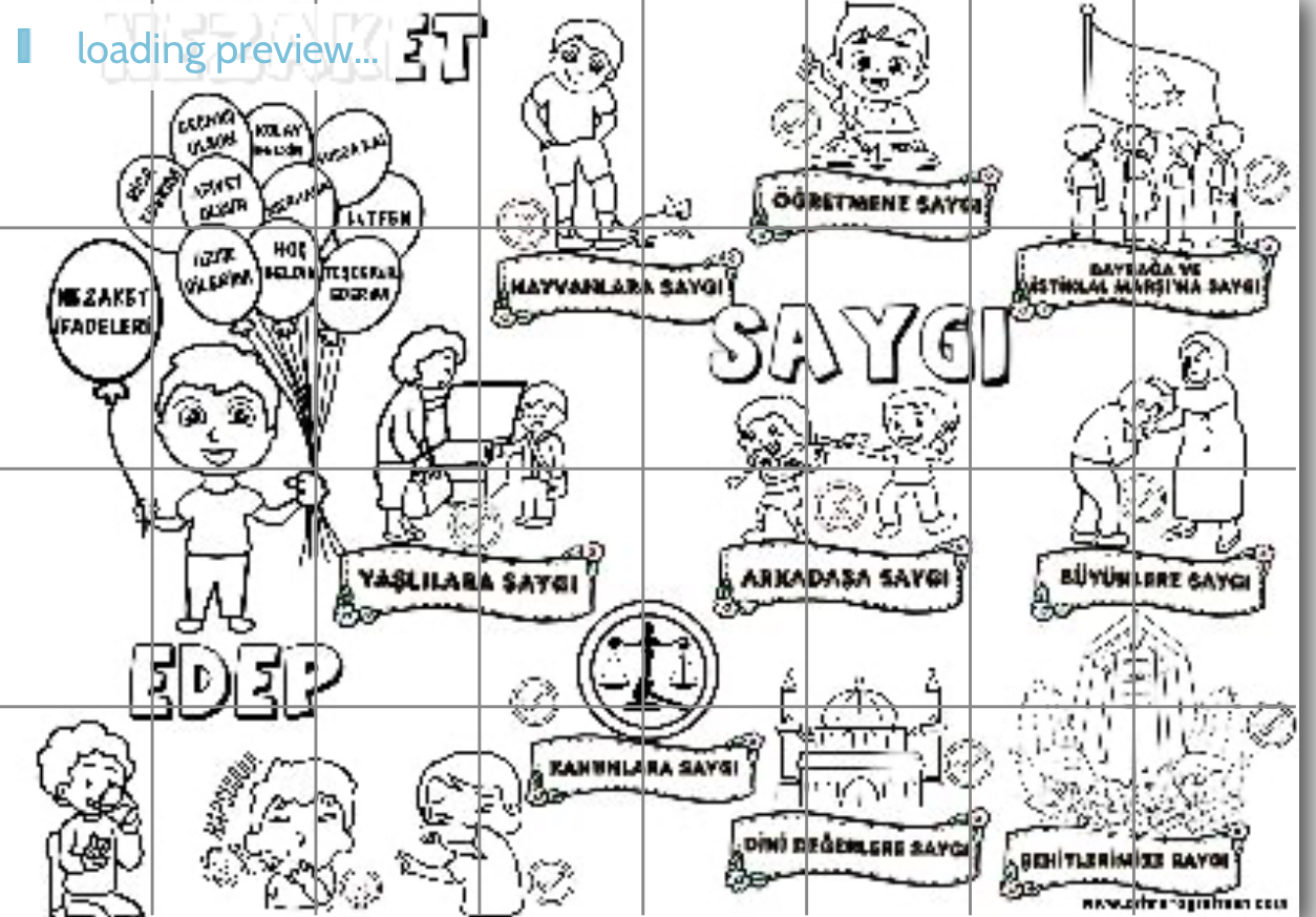 Değerler Eğitimi Grup Boyama Çalışması (32 A4)