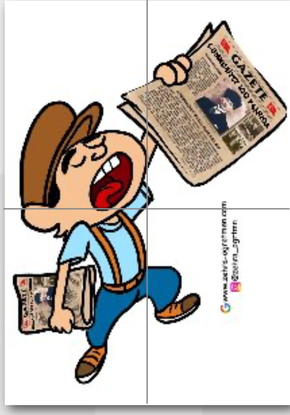 Cumhuriyet 100 Yaşında Gazetesi Satan Çocuk  1 ( 4 A4 RENKLİ)