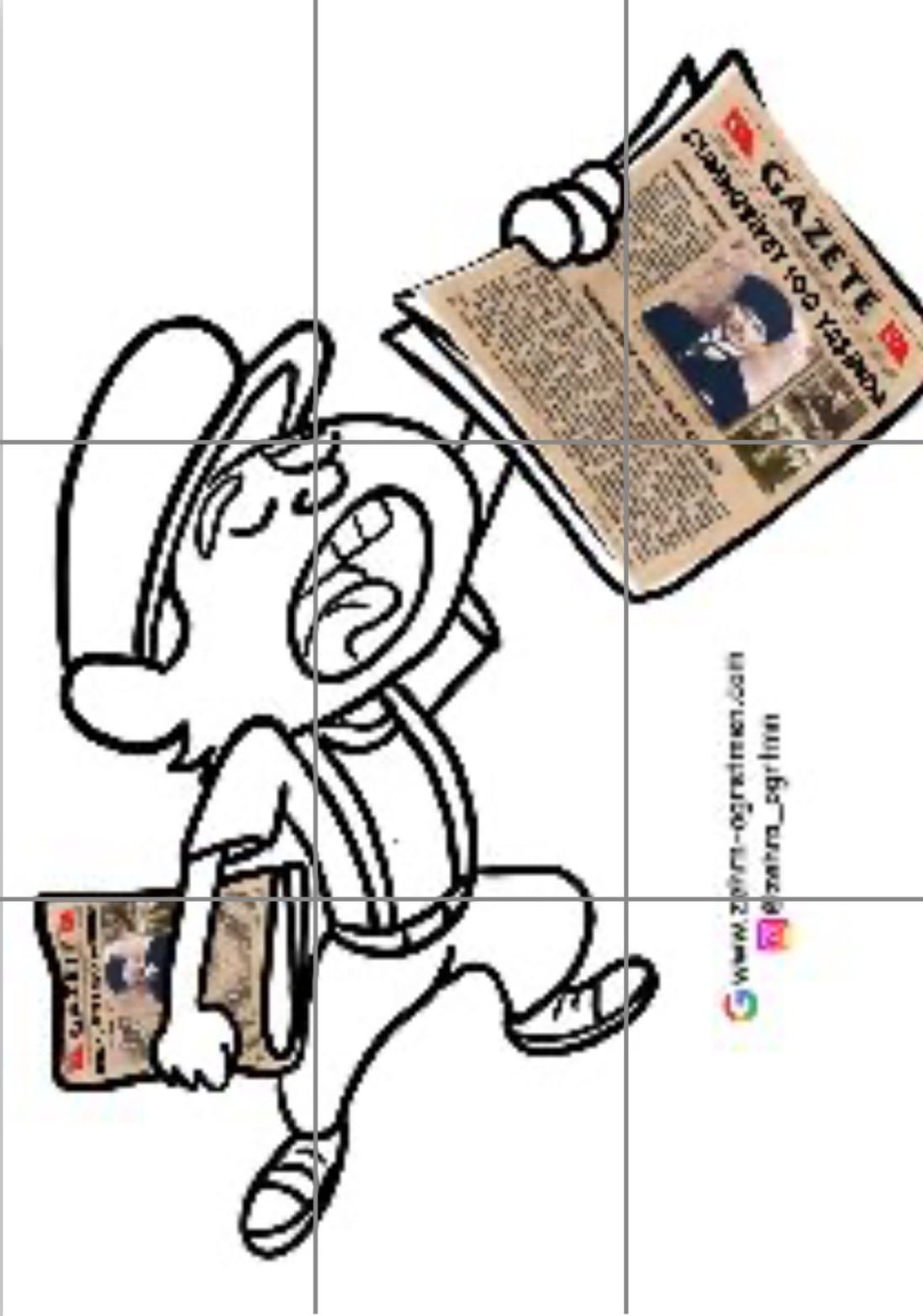 Cumhuriyet 100 Yaşında Gazetesi Satan Çocuk 1 ( 9 A4 RENKSİZ)