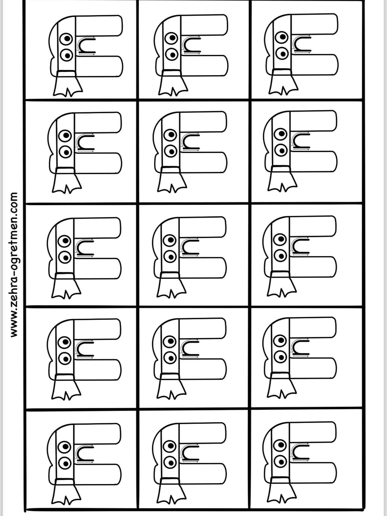 N SESİ 15 24 30 48 Öğrenci İçin Deftere Yapıştırmalık Görseller ( RENKSİZ)