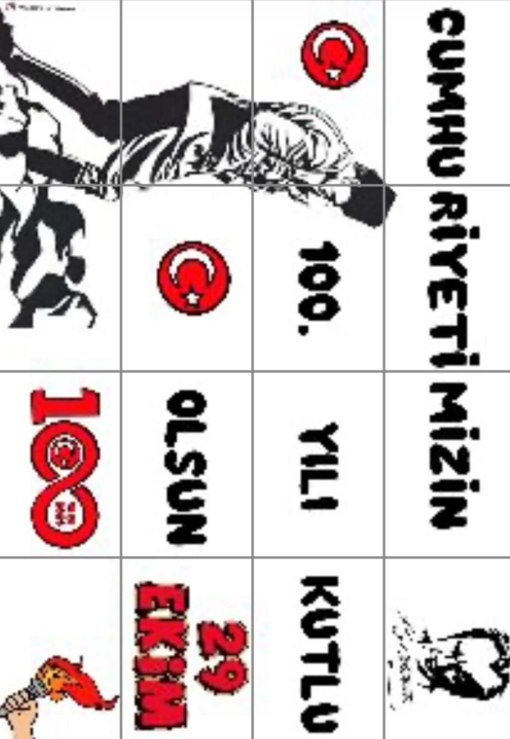 16 A4 Cumhuriyetimizin 100. Yılı Kutlu Olsun 2 RENKLİ