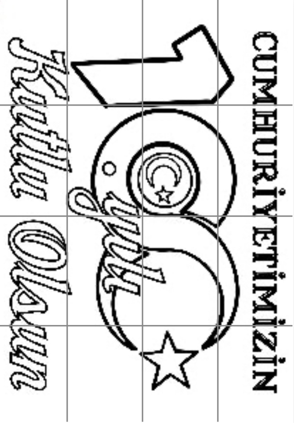 16 A4 Cumhuriyetimizin 100. Yılı Kutlu Olsun RENKSİZ