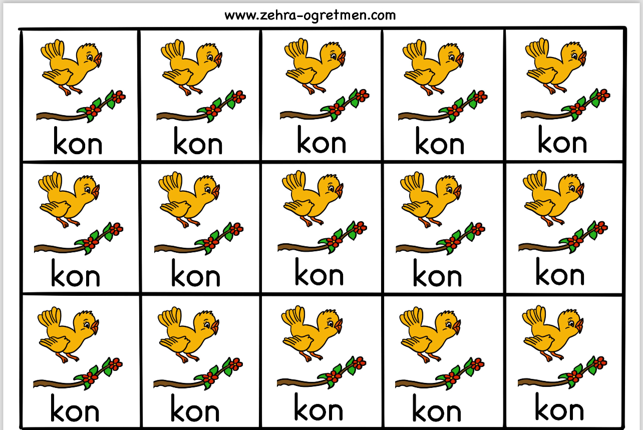 O Sesi Defter Dikte Görselleri (15 Öğrenci İçin RENKLİ)