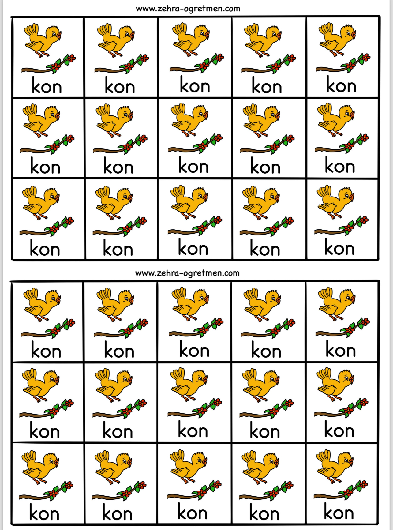 O Sesi Defter Dikte Görselleri ( 30 Öğrenci İçin ) RENKLİ