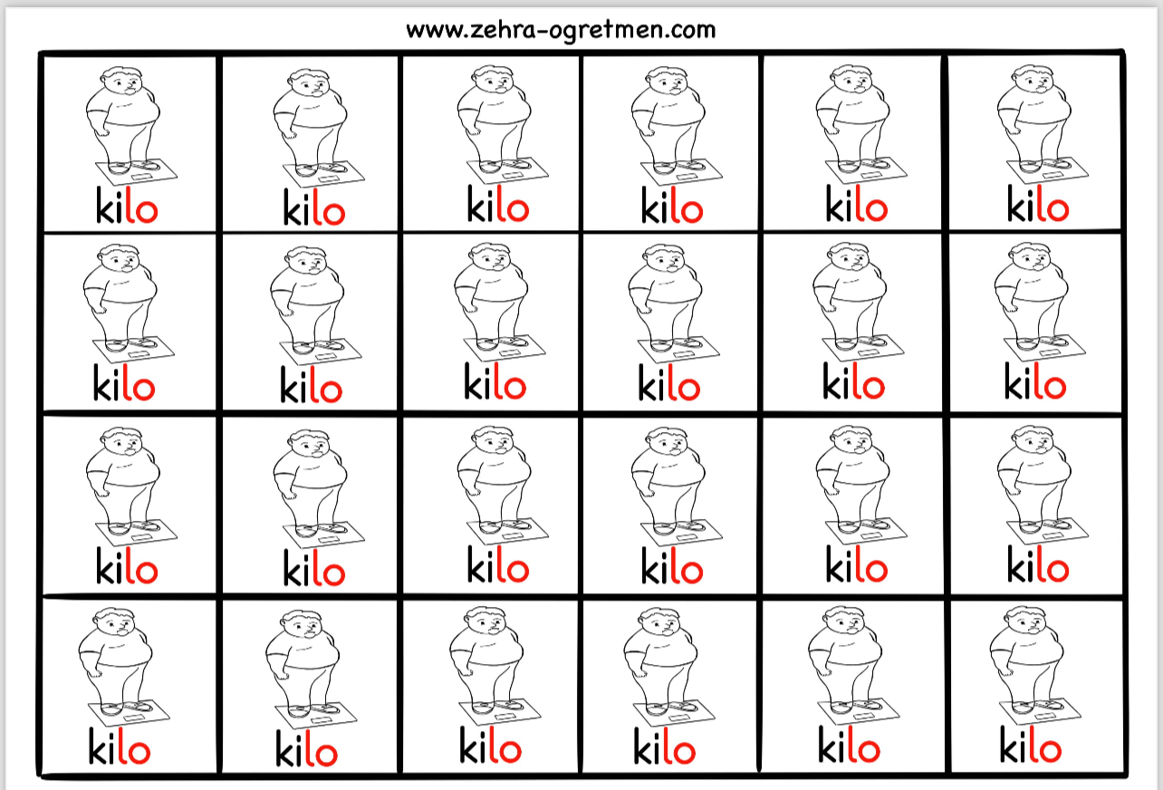 O Sesi Defter Dikte Görselleri ( 24 Öğrenci İçin ) RENKSİZ