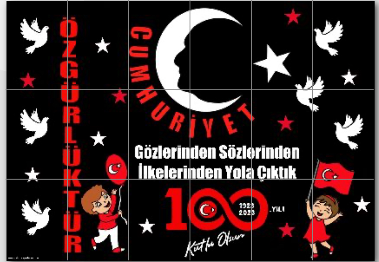 18 A4 Cumhuriyet Özgürlüktür Panosu