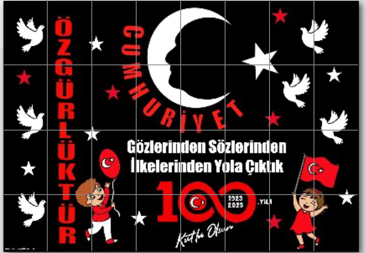 32 A4 Cumhuriyet Özgürlüktür Panosu