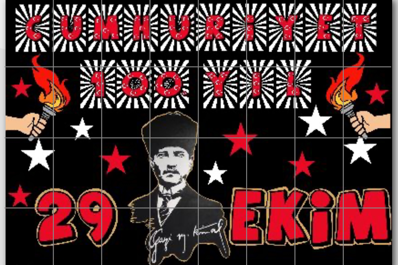 32 A4 Cumhuriyet 100.Yıl Panosu