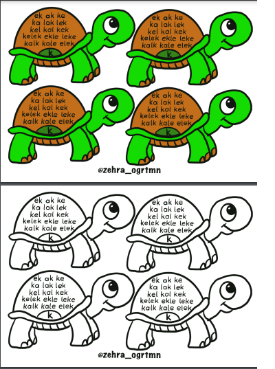 K Sesi Çubuklu Okuma Kartları